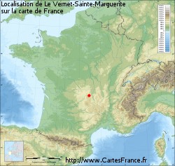 Le Vernet-Sainte-Marguerite sur la carte de France